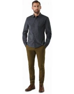 Arcteryx Merlon LS Shirt Mens -Wild Pack Pro Verkaufsgeschäft Merlon Shirt LS Heron Front View 1280x1280